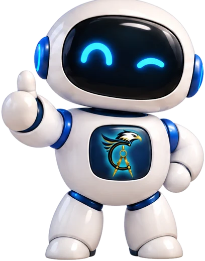 Mascote fazendo joinha